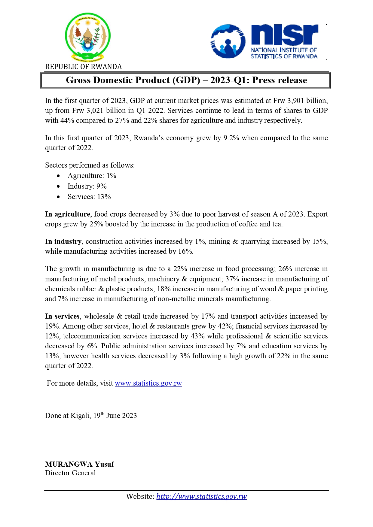 Press Release GDP English