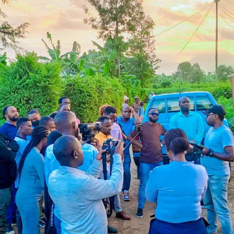Journalists field visit to observe how data are collected at Musanze