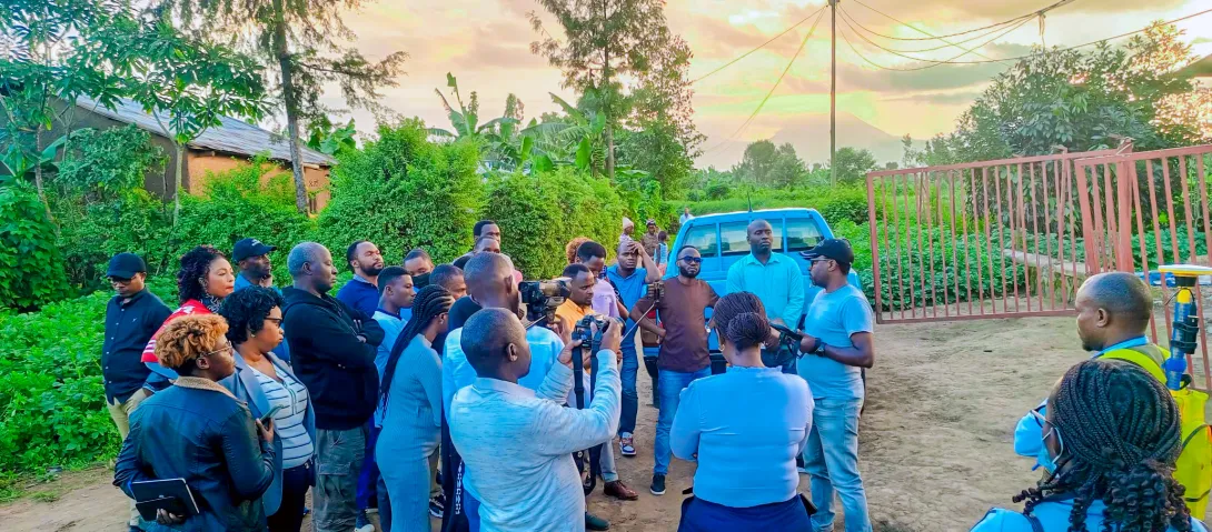 Journalists field visit to observe how data are collected at Musanze